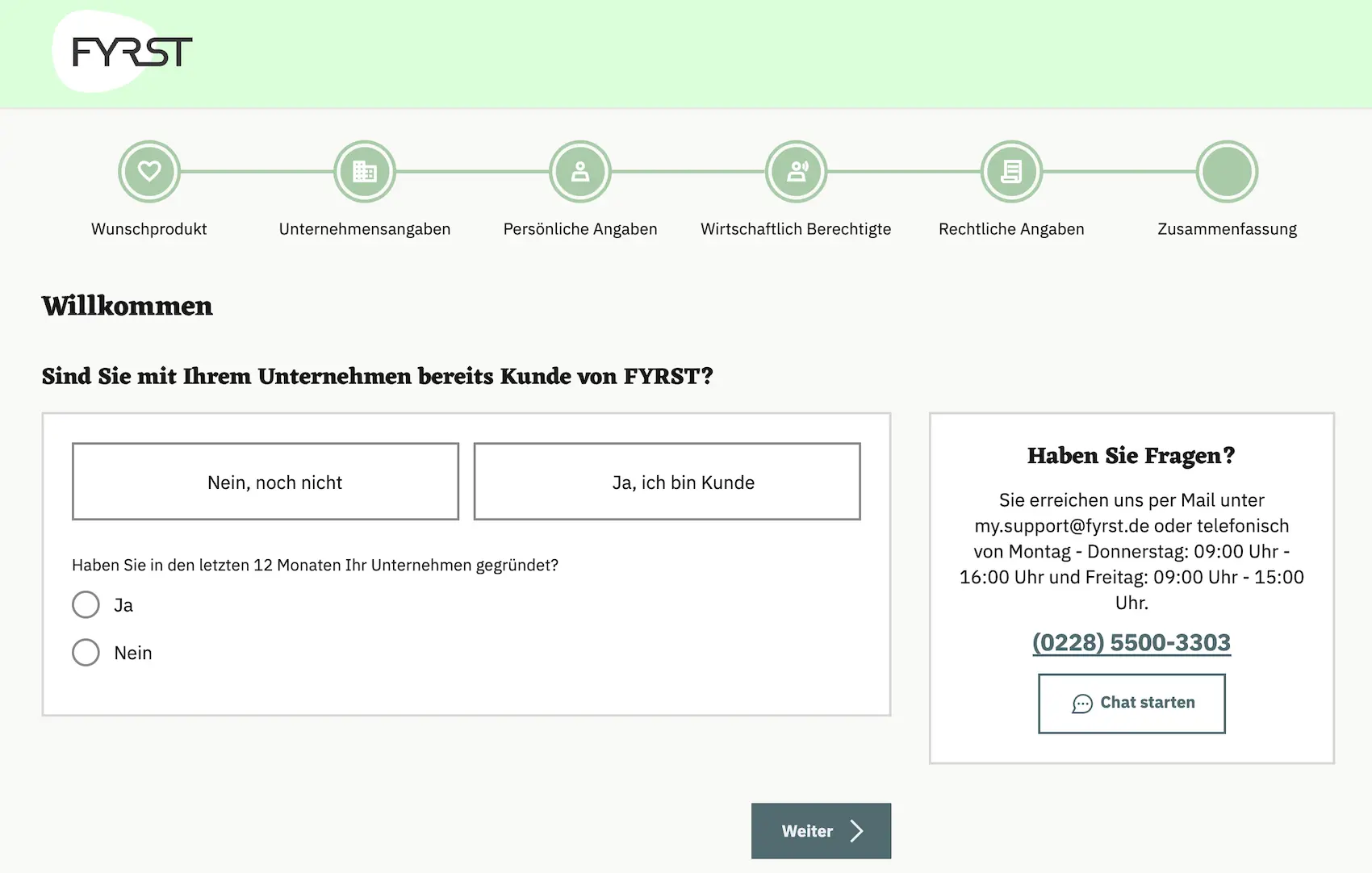 Screenshot: FYRST Kontoeroeffnung